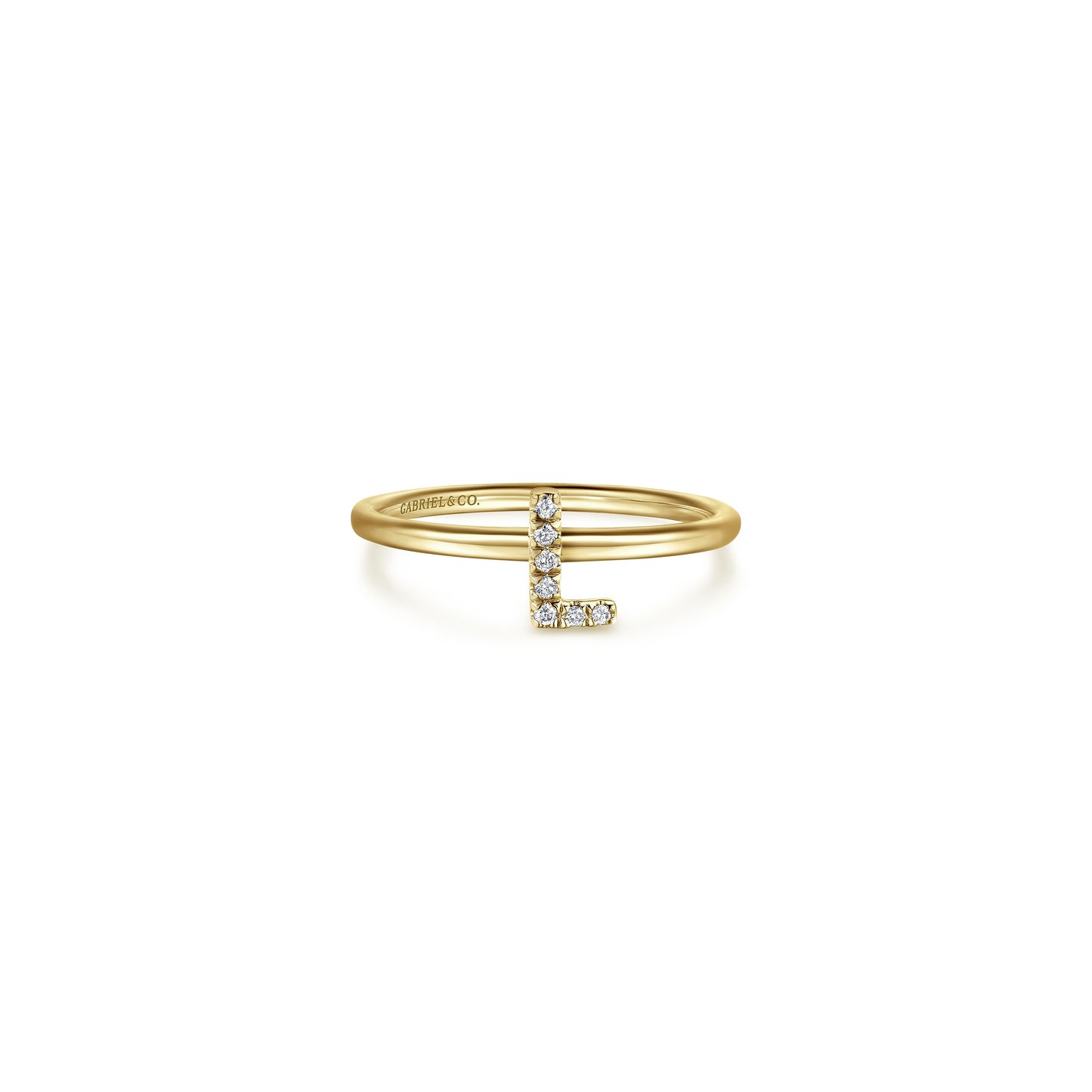 Gabriel - 14K Gold Pavé Diamond Initial Ring