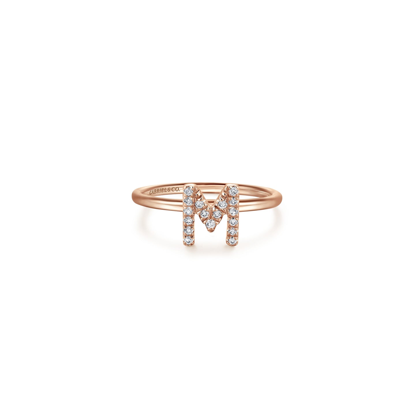 Gabriel - 14K Gold Pavé Diamond Initial Ring