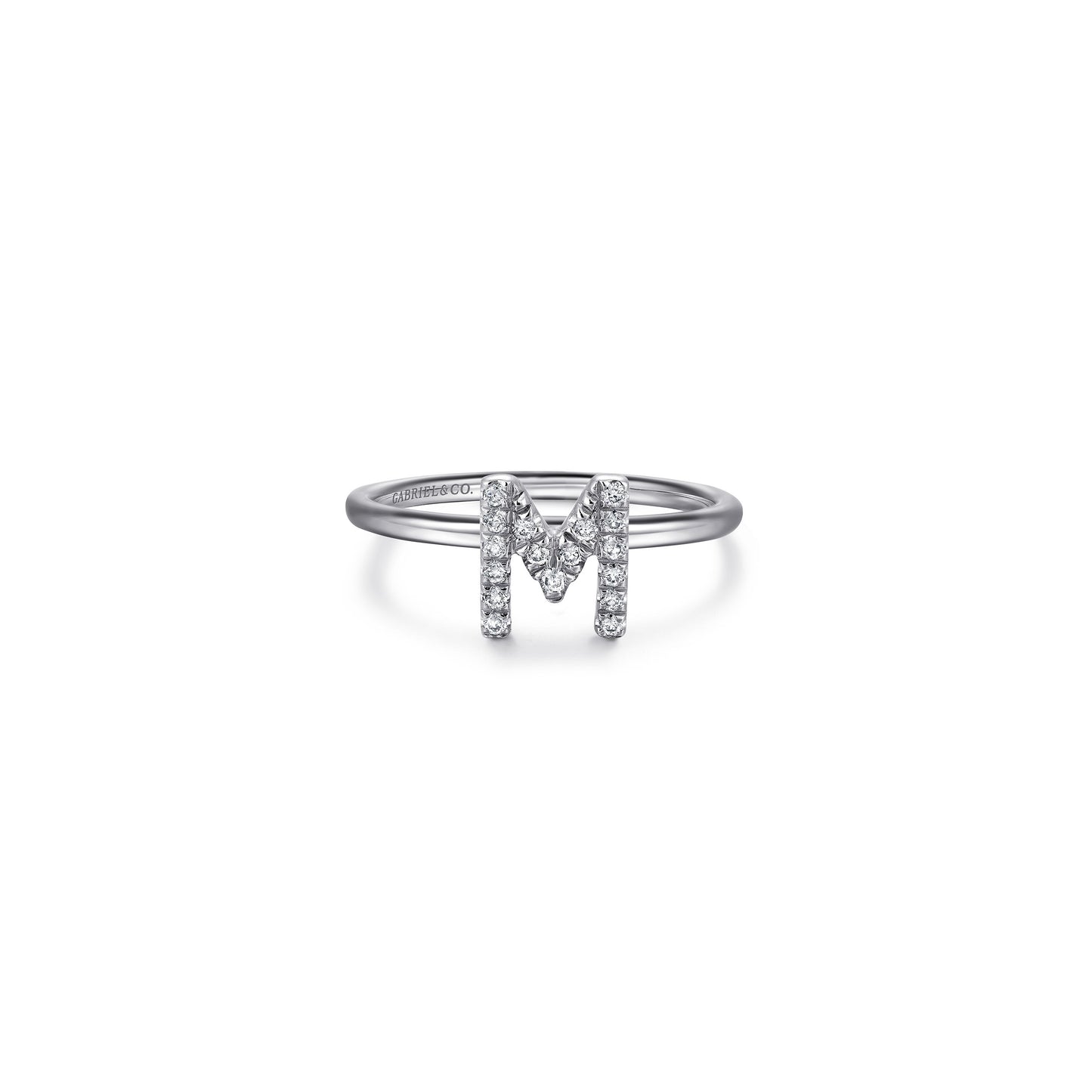 Gabriel - 14K Gold Pavé Diamond Initial Ring