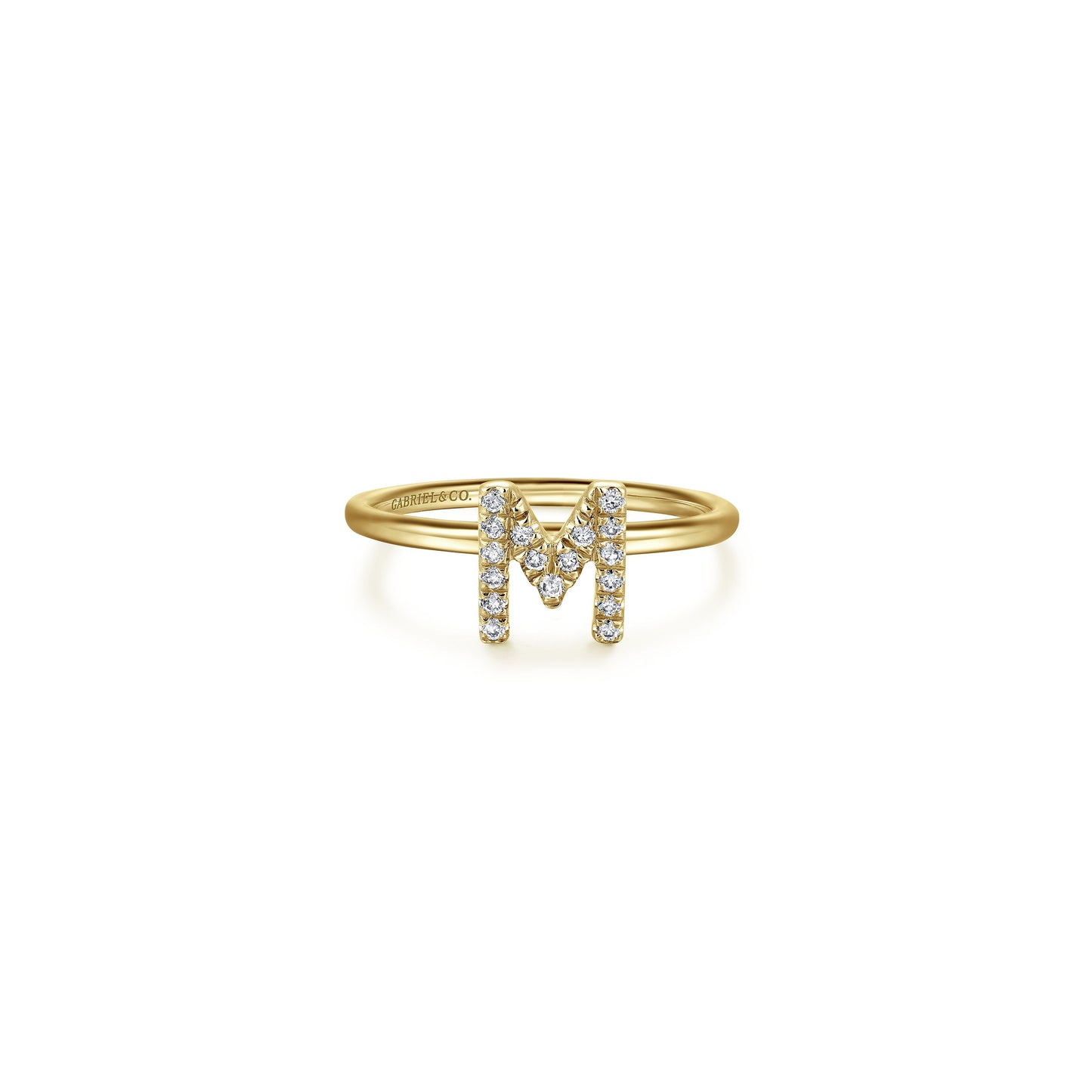 Gabriel - 14K Gold Pavé Diamond Initial Ring