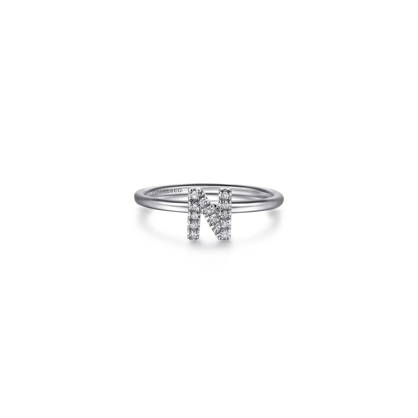 Gabriel - 14K Gold Pavé Diamond Initial Ring