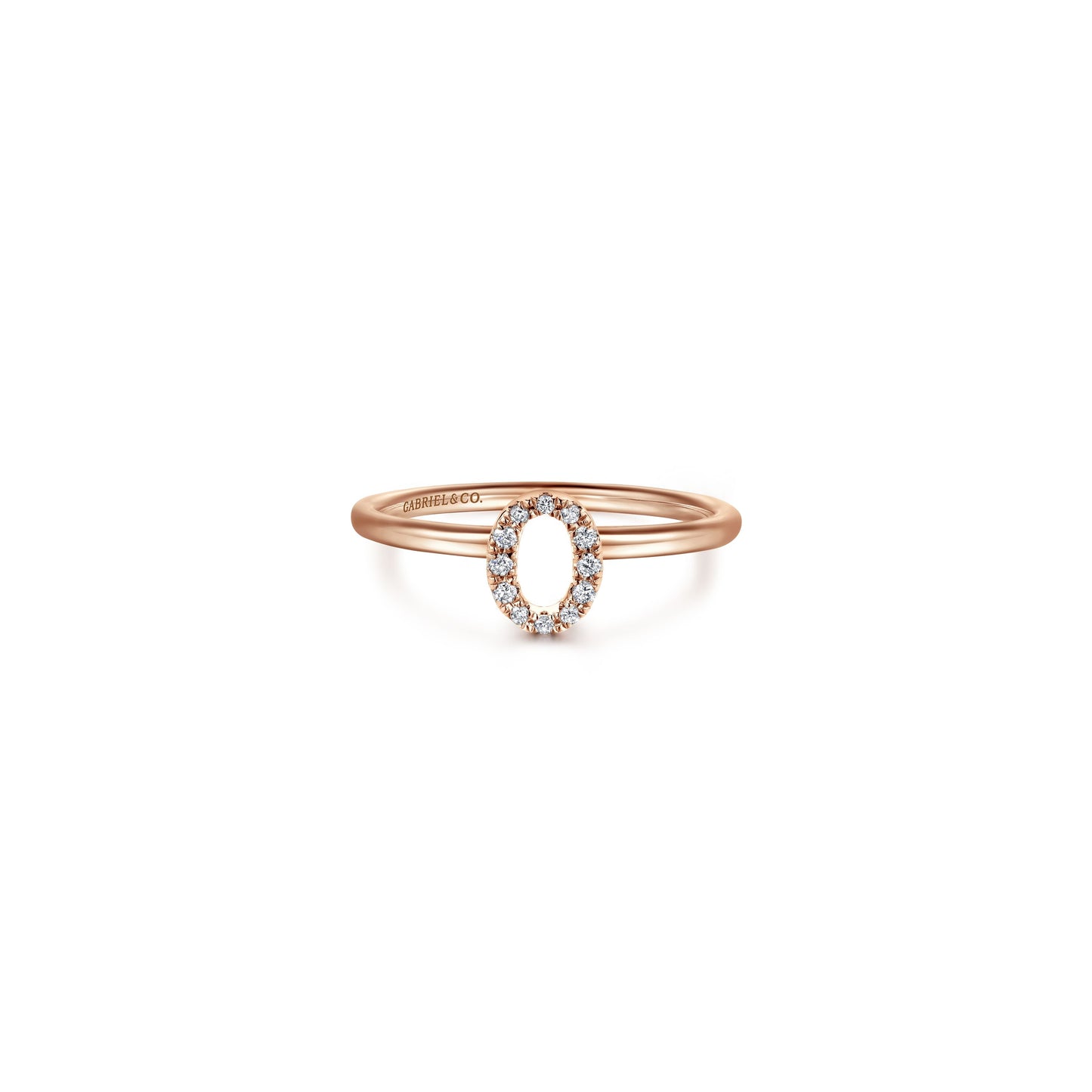 Gabriel - 14K Gold Pavé Diamond Initial Ring