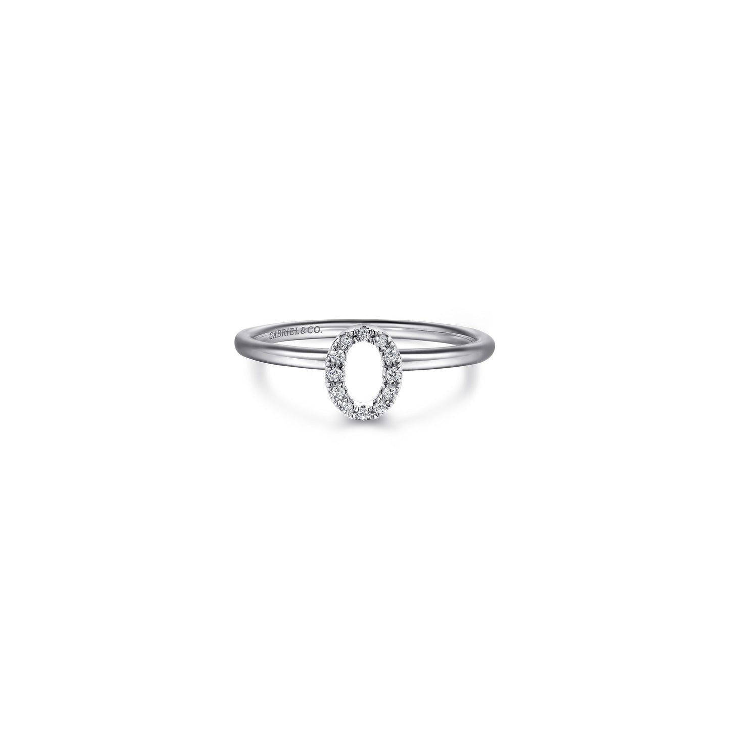 Gabriel - 14K Gold Pavé Diamond Initial Ring