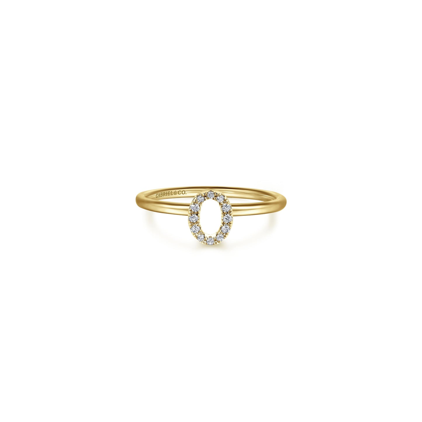 Gabriel - 14K Gold Pavé Diamond Initial Ring