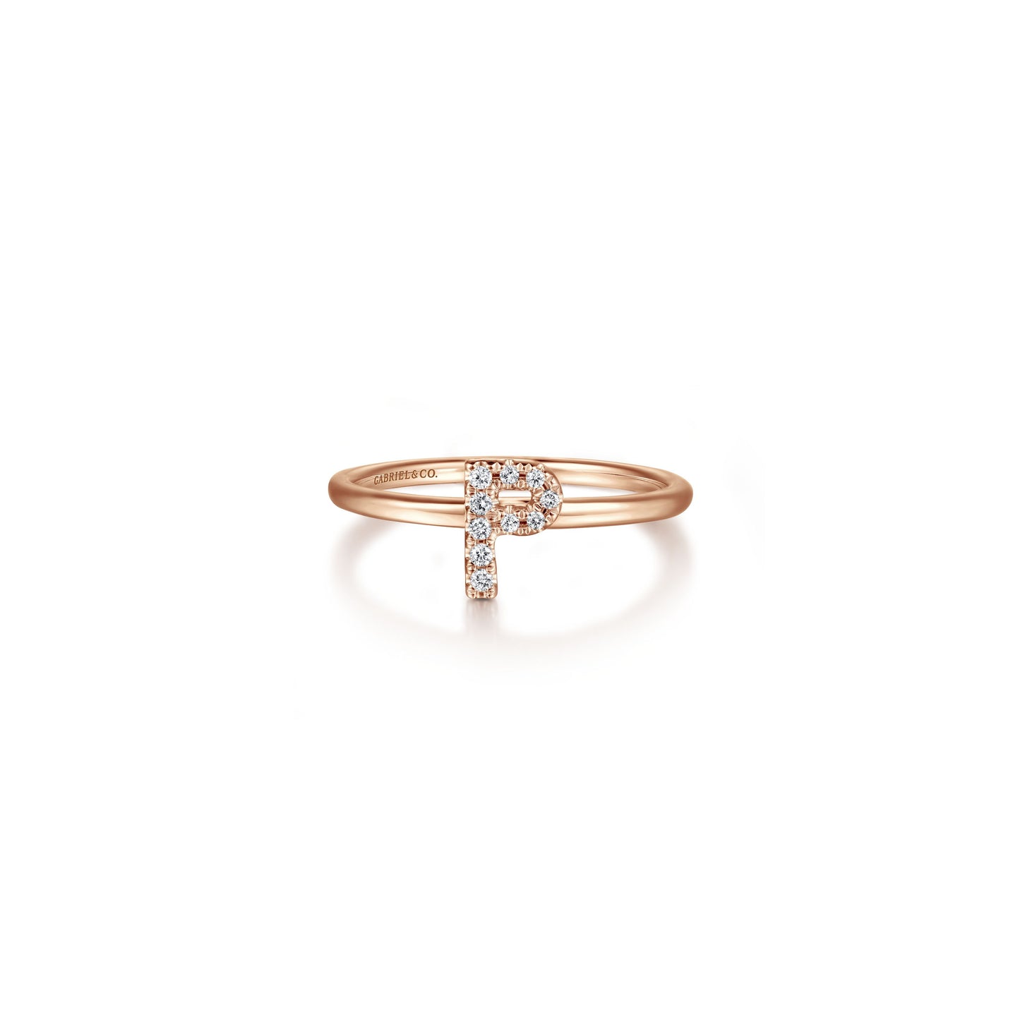 Gabriel - 14K Gold Pavé Diamond Initial Ring