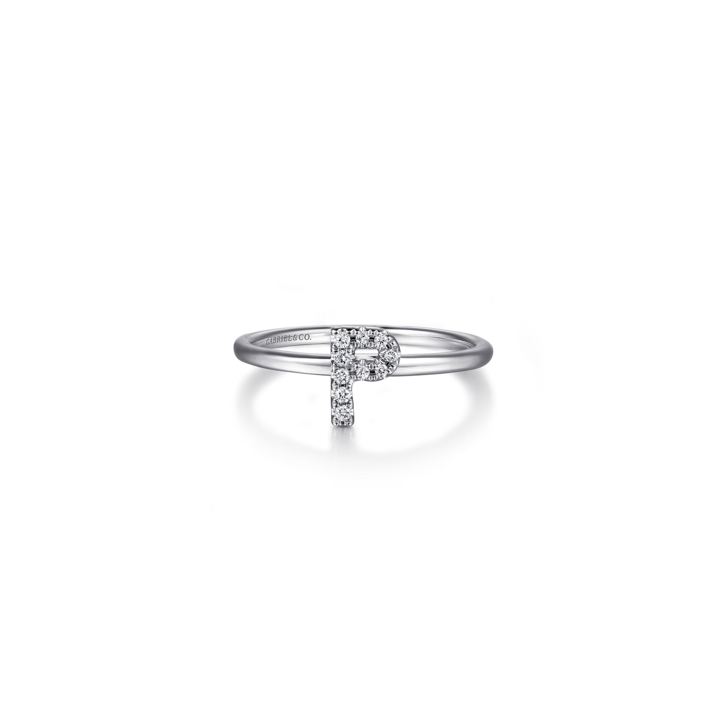 Gabriel - 14K Gold Pavé Diamond Initial Ring