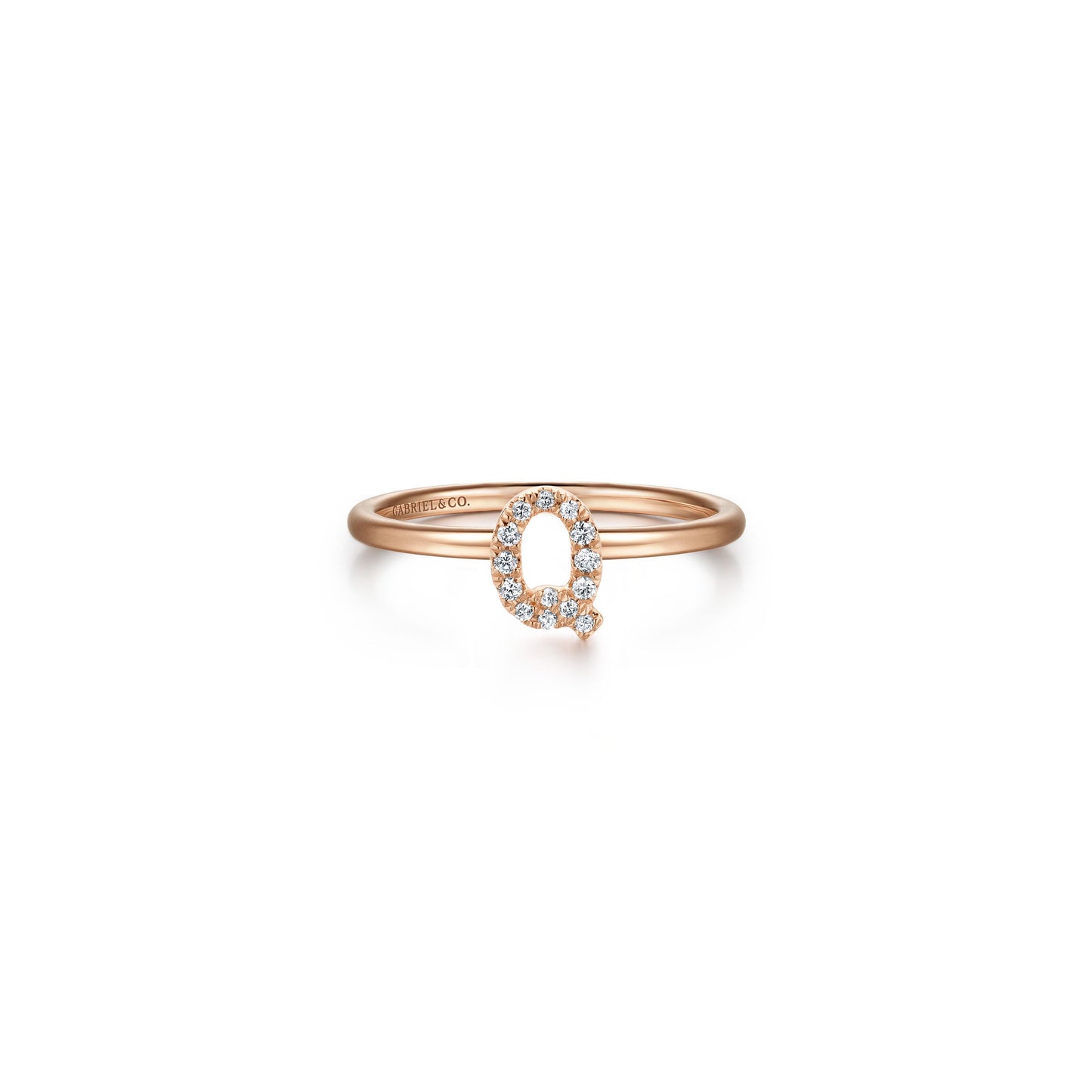Gabriel - 14K Gold Pavé Diamond Initial Ring