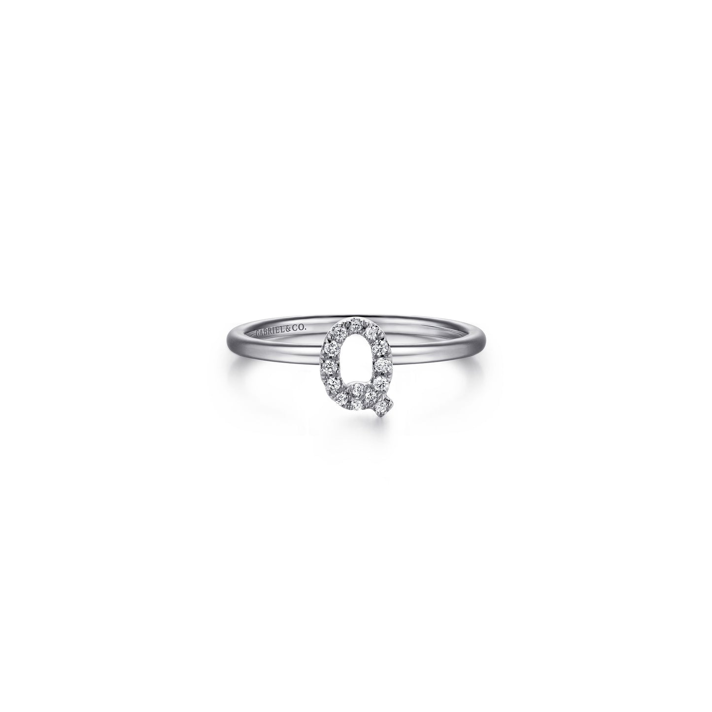 Gabriel - 14K Gold Pavé Diamond Initial Ring