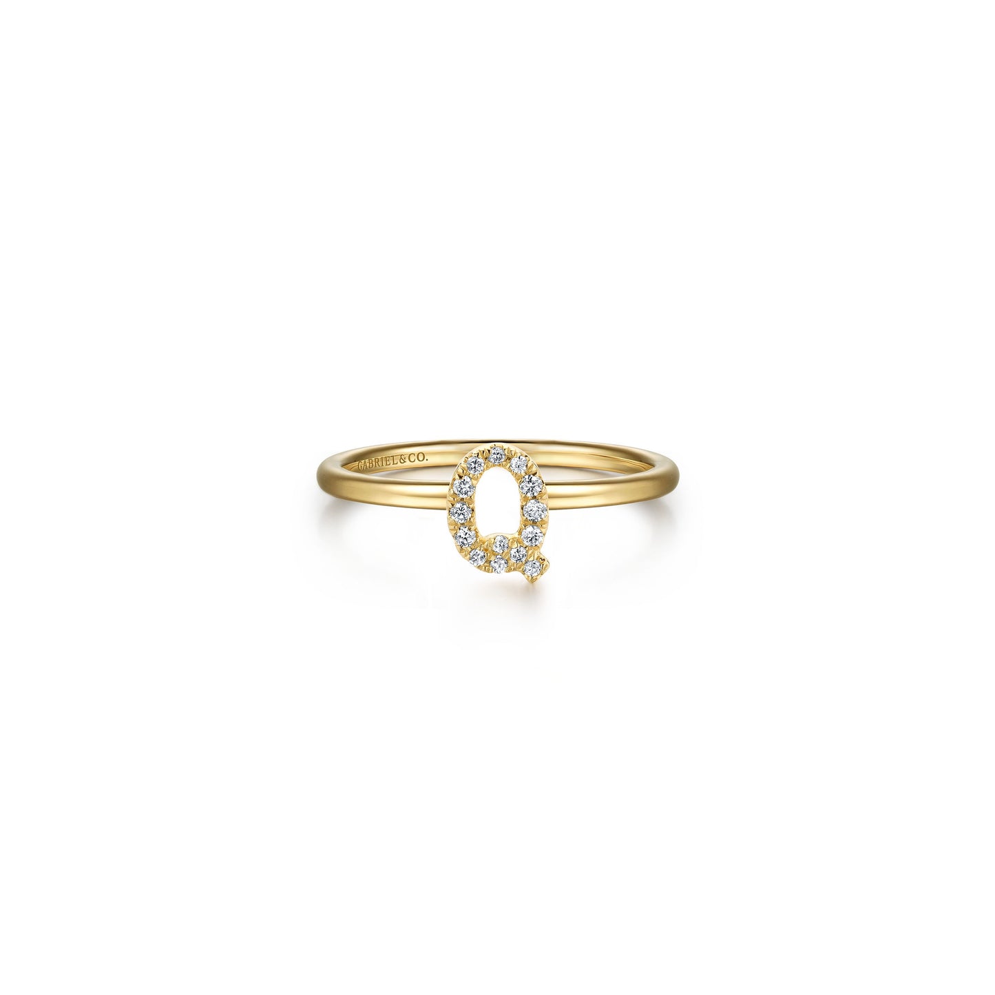 Gabriel - 14K Gold Pavé Diamond Initial Ring