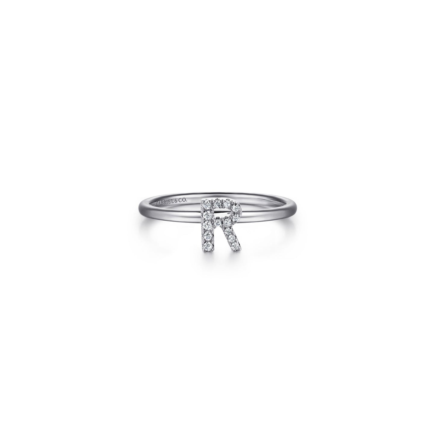 Gabriel - 14K Gold Pavé Diamond Initial Ring