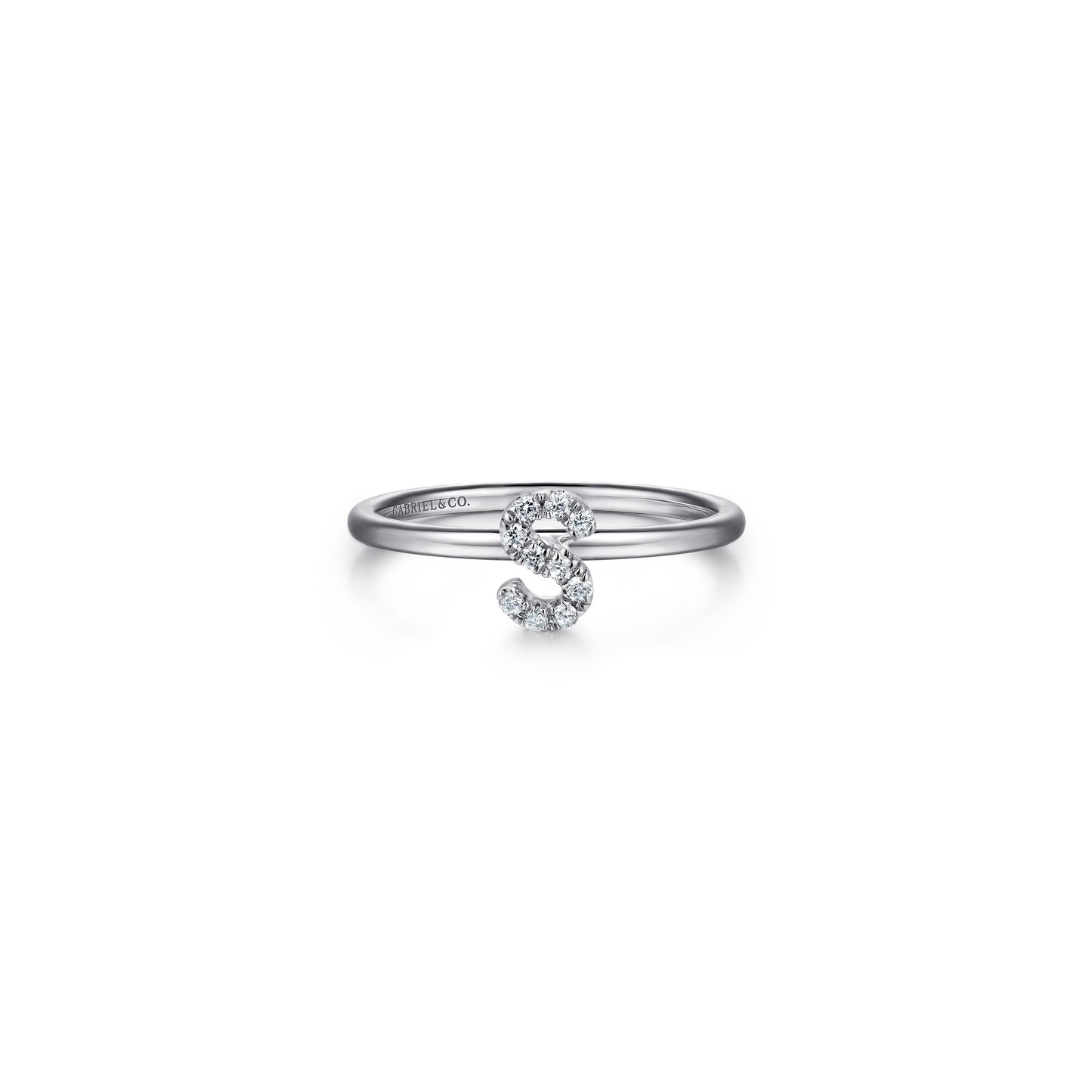 Gabriel - 14K Gold Pavé Diamond Initial Ring