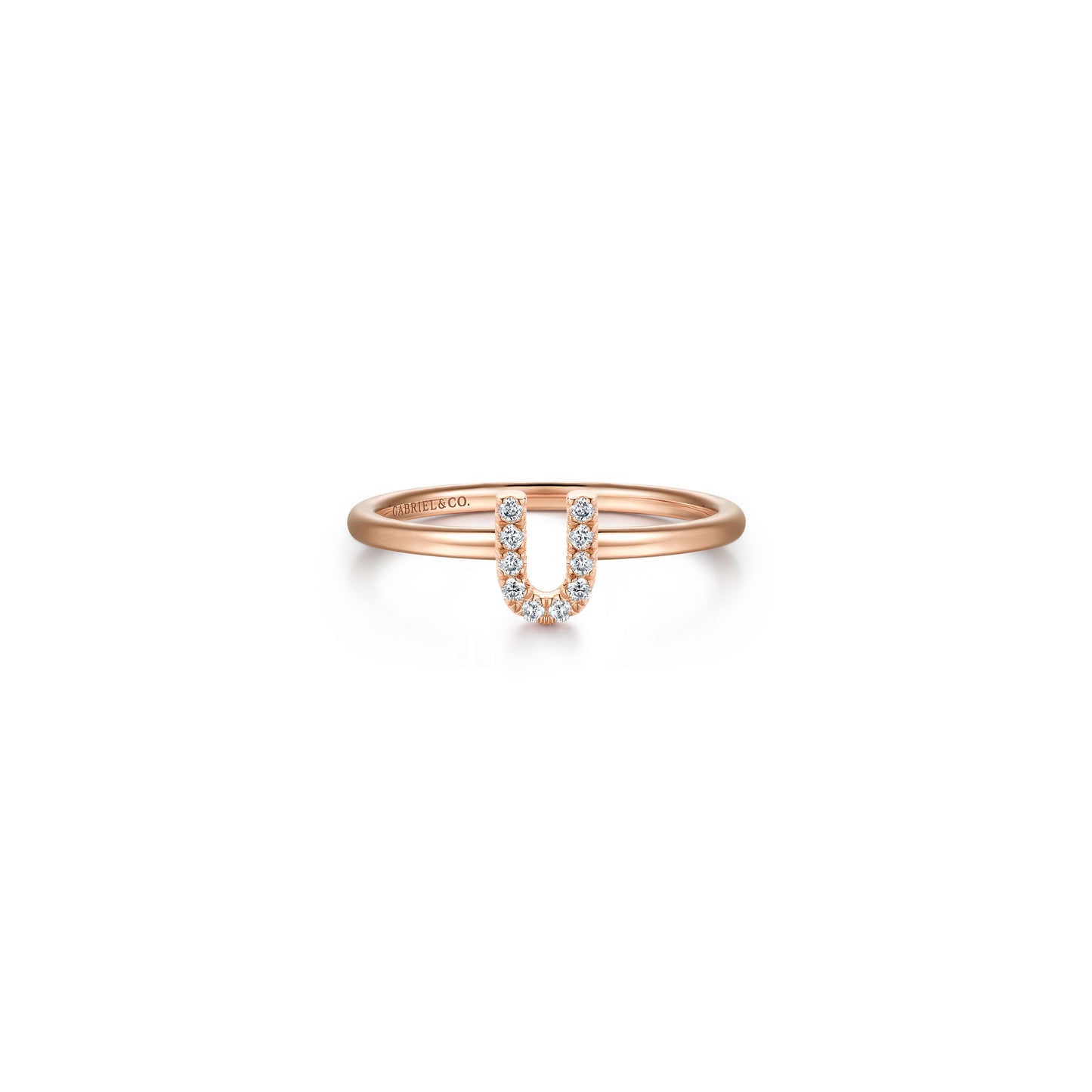 Gabriel - 14K Gold Pavé Diamond Initial Ring