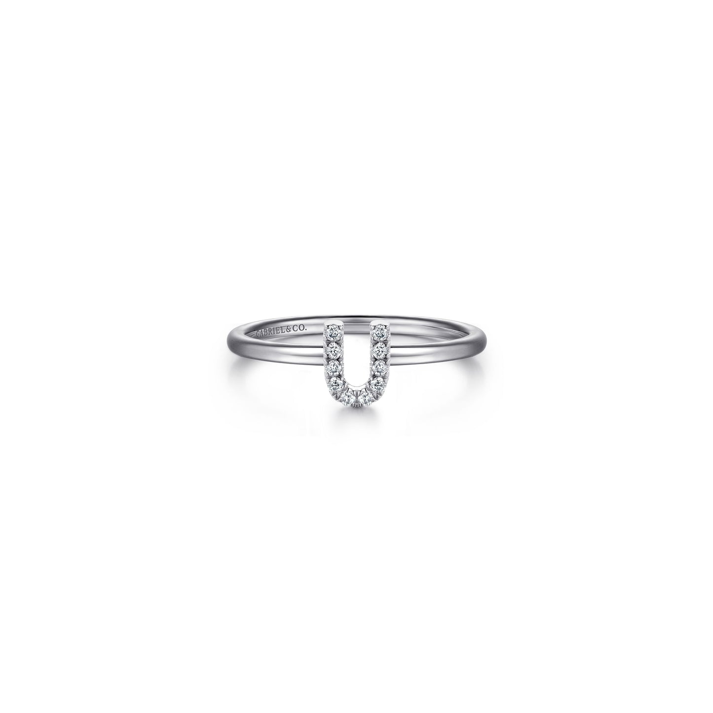Gabriel - 14K Gold Pavé Diamond Initial Ring