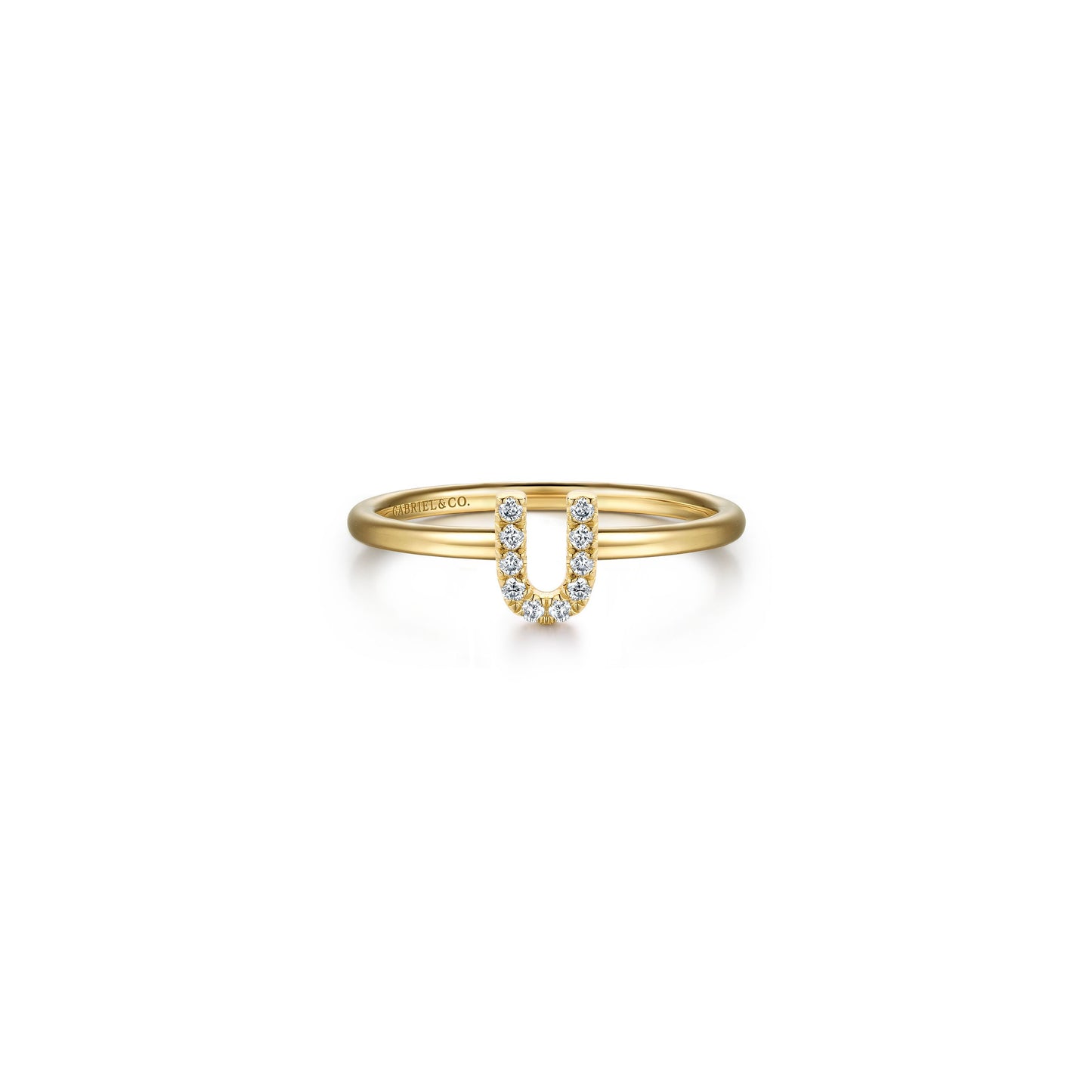 Gabriel - 14K Gold Pavé Diamond Initial Ring