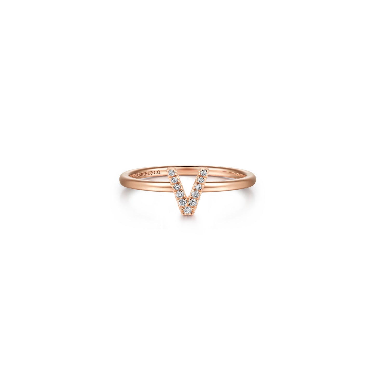 Gabriel - 14K Gold Pavé Diamond Initial Ring