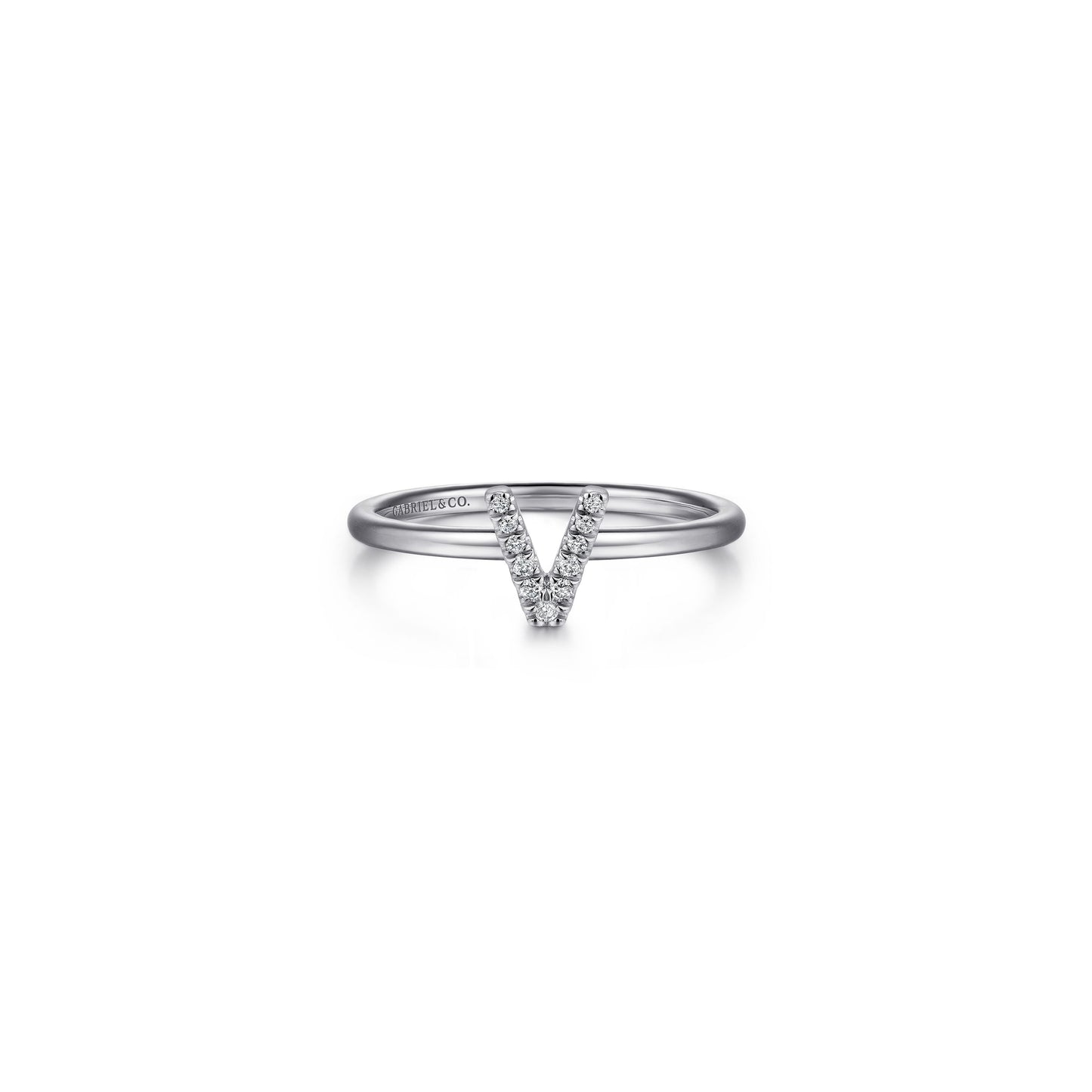 Gabriel - 14K Gold Pavé Diamond Initial Ring