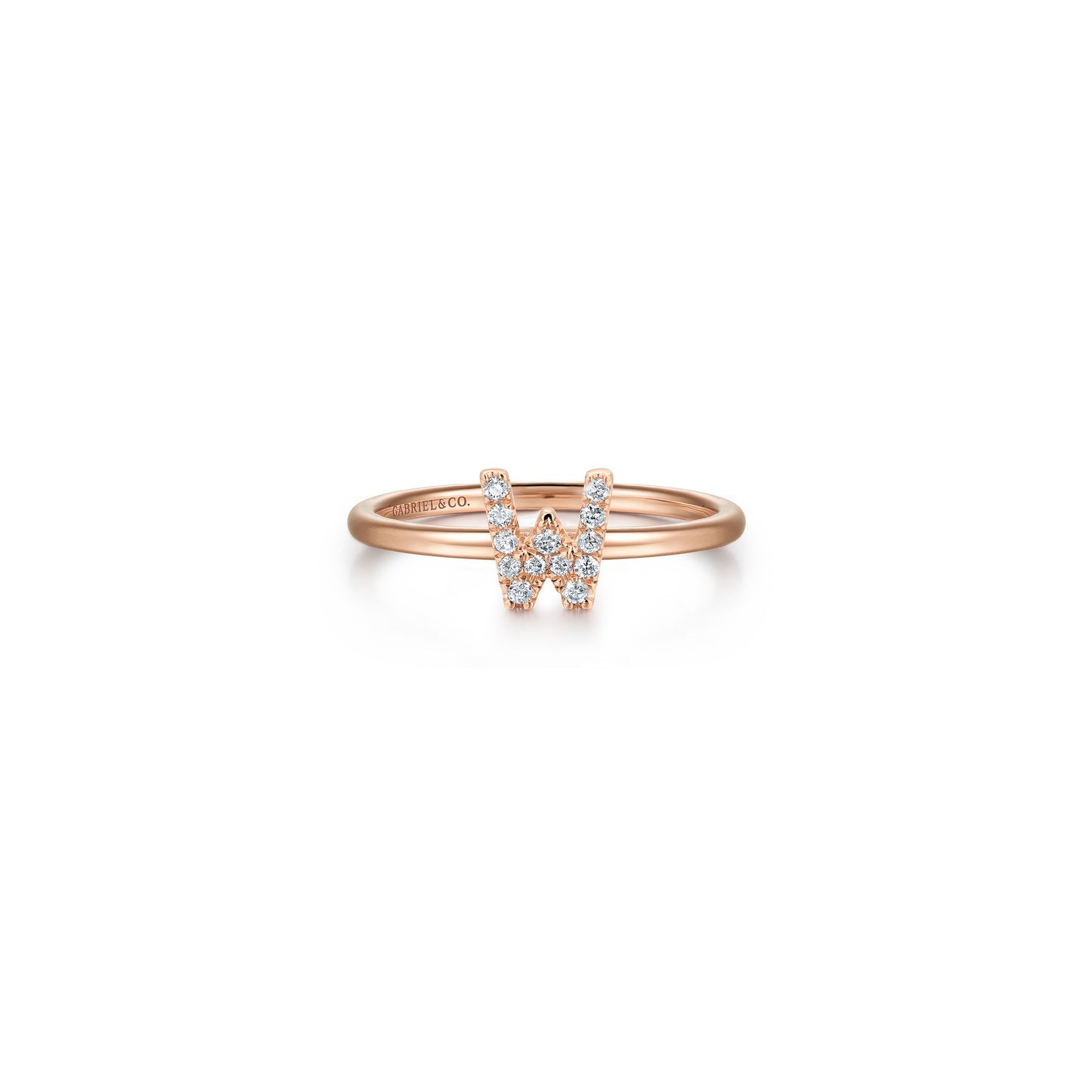 Gabriel - 14K Gold Pavé Diamond Initial Ring