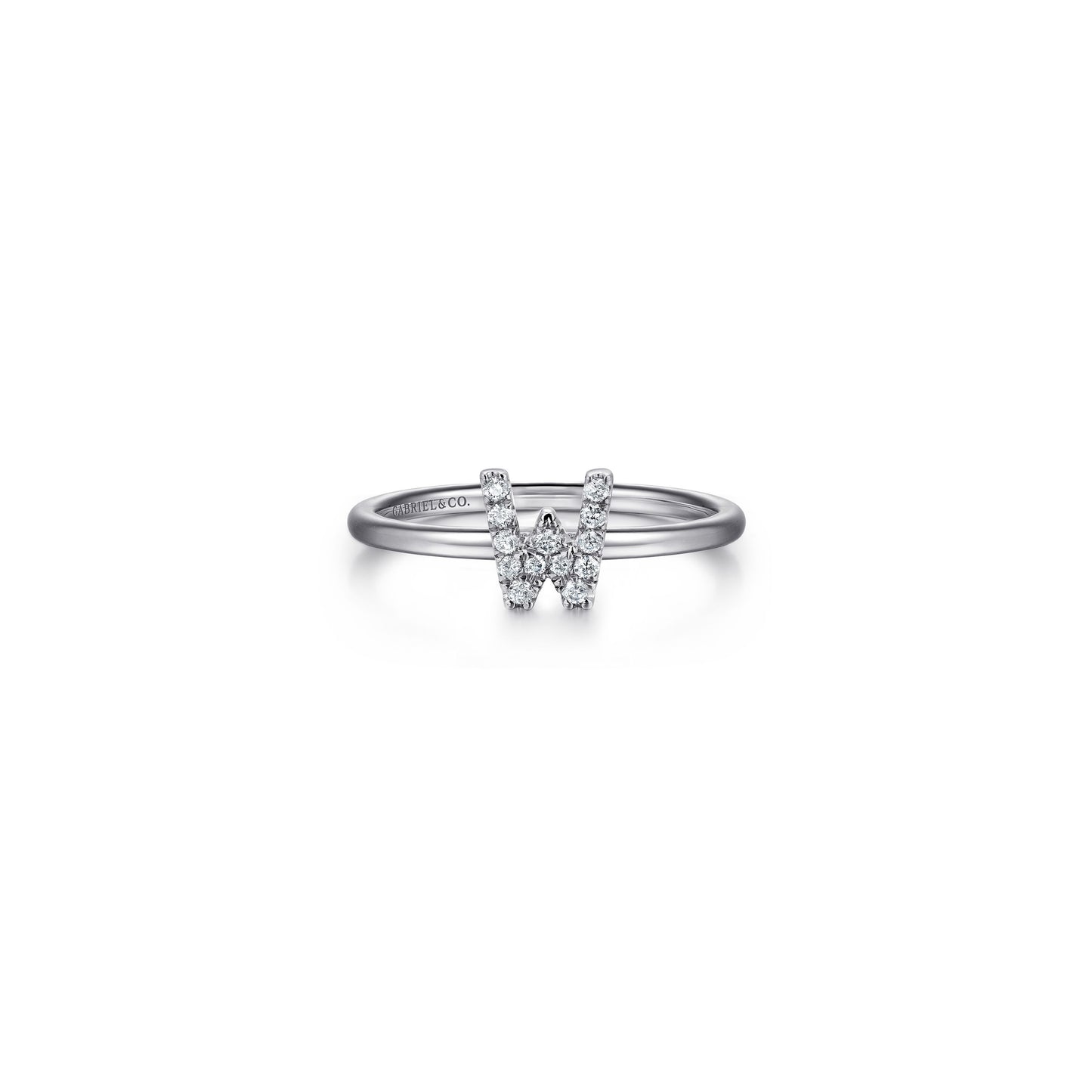 Gabriel - 14K Gold Pavé Diamond Initial Ring