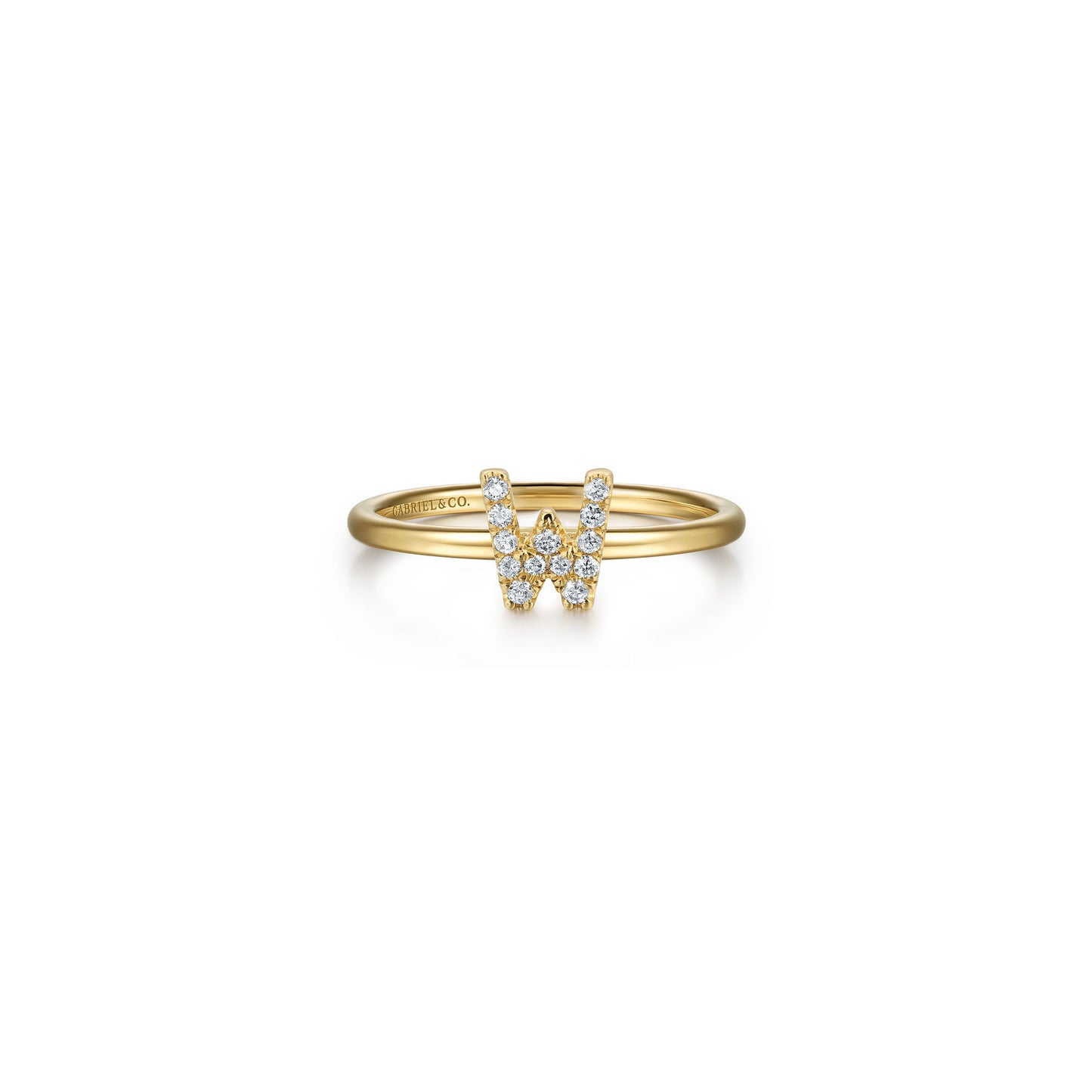 Gabriel - 14K Gold Pavé Diamond Initial Ring