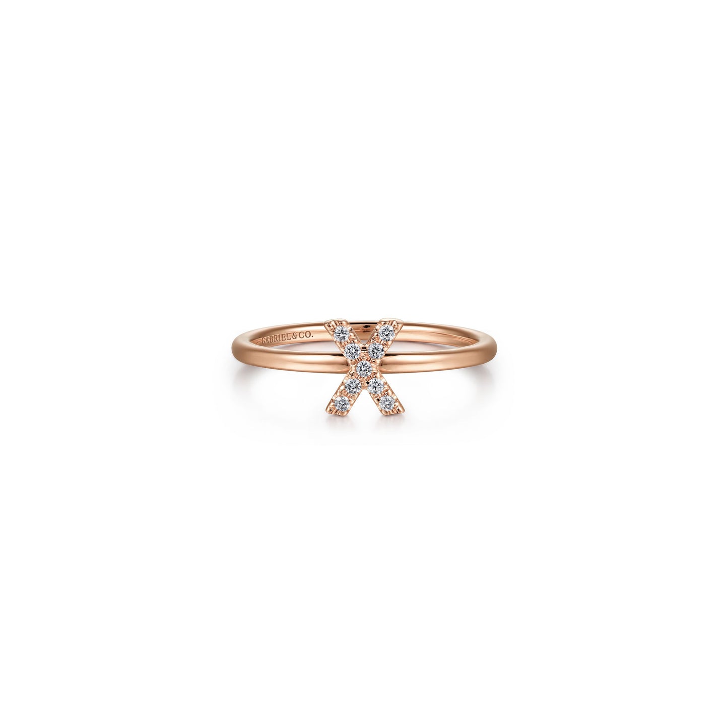 Gabriel - 14K Gold Pavé Diamond Initial Ring