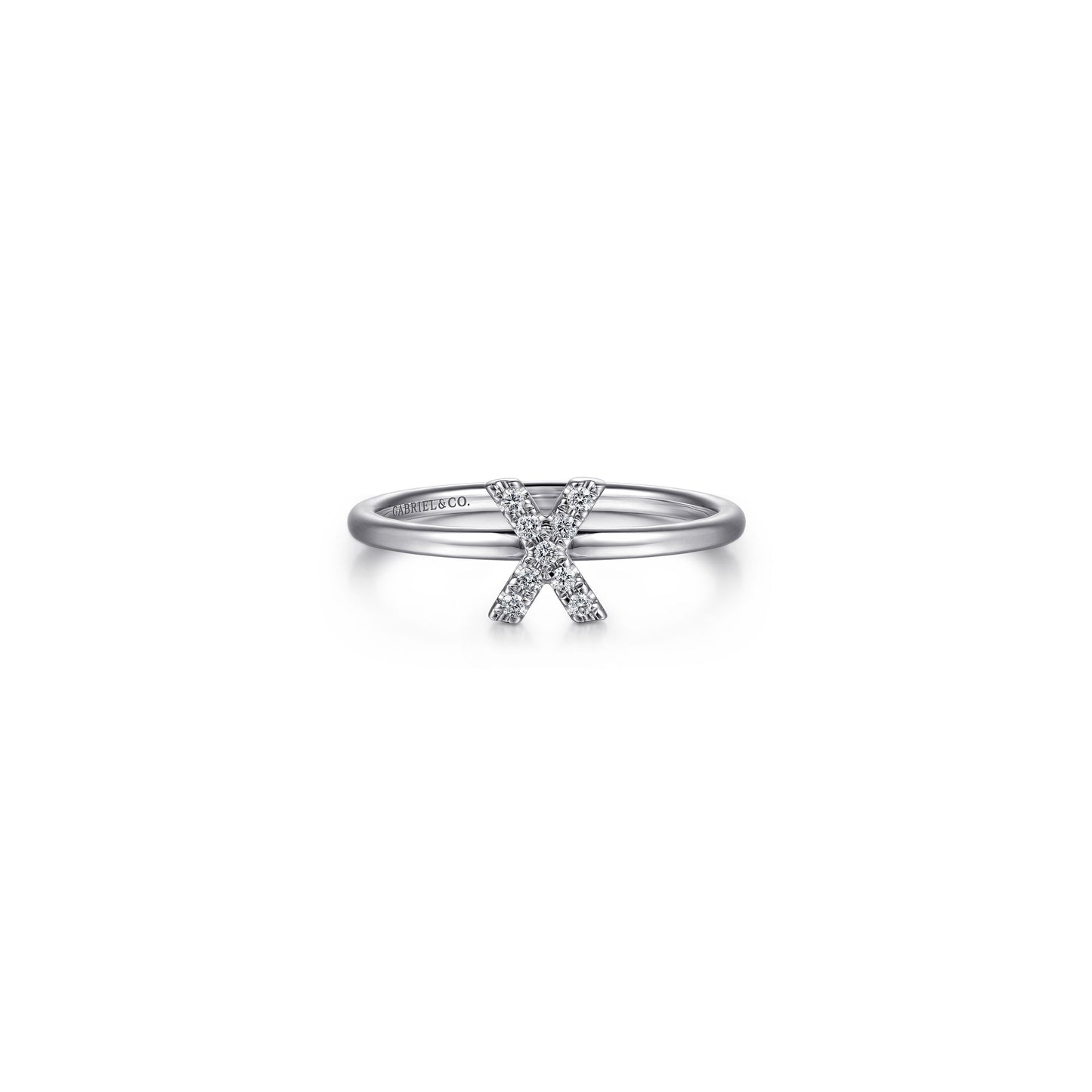 Gabriel - 14K Gold Pavé Diamond Initial Ring