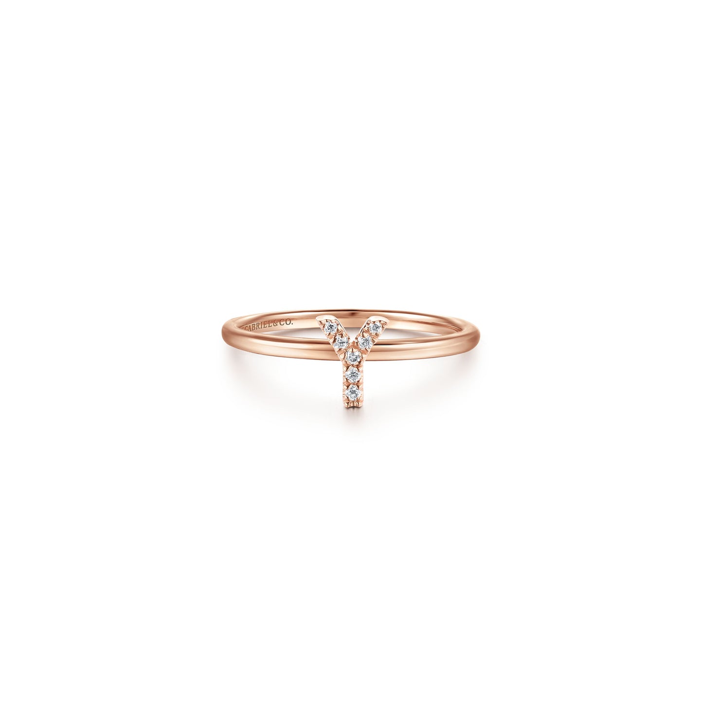 Gabriel - 14K Gold Pavé Diamond Initial Ring