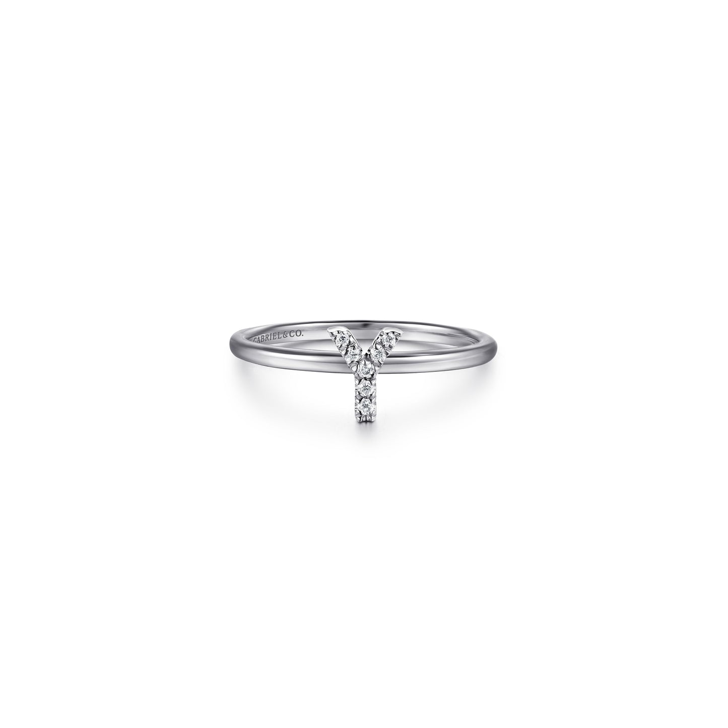 Gabriel - 14K Gold Pavé Diamond Initial Ring