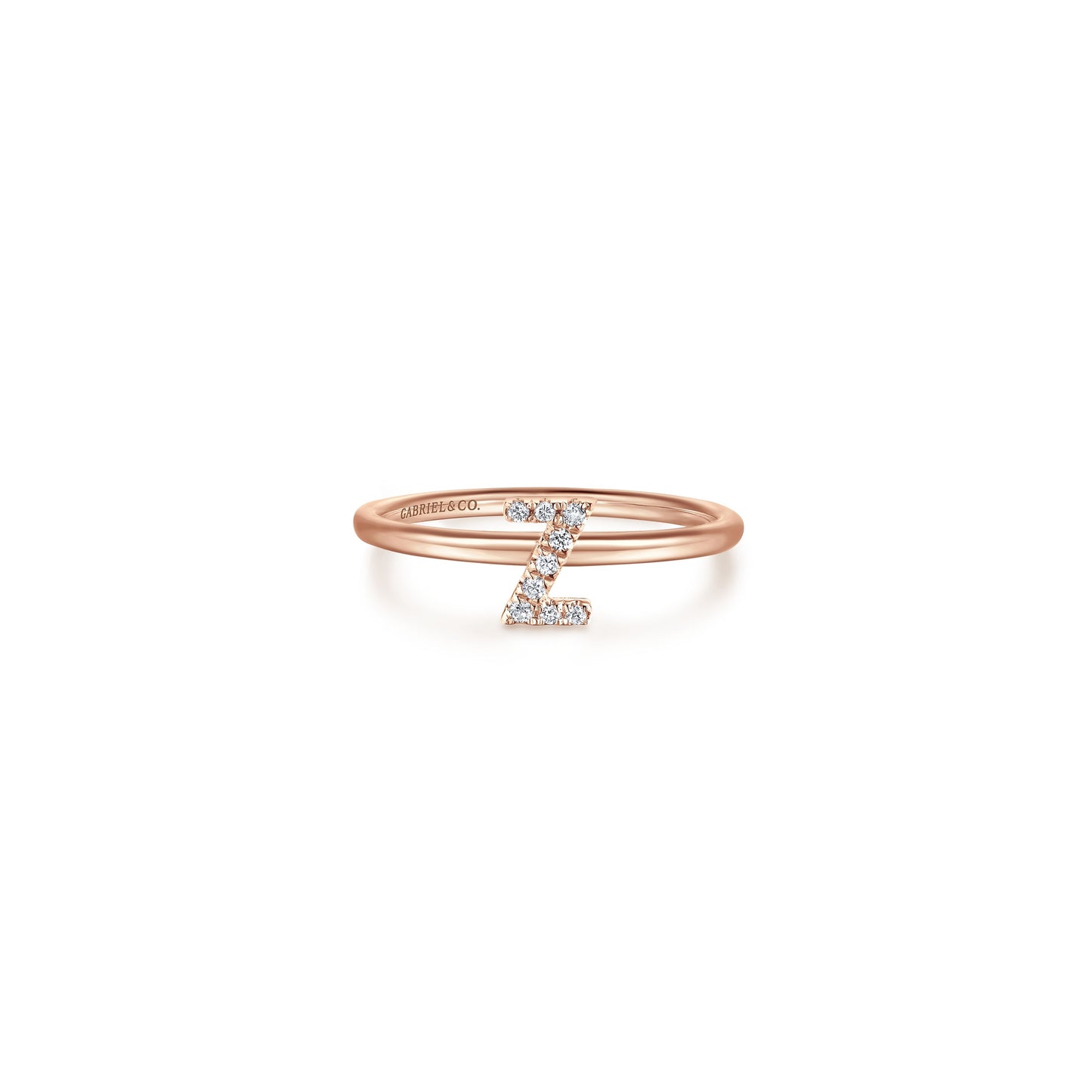 Gabriel - 14K Gold Pavé Diamond Initial Ring