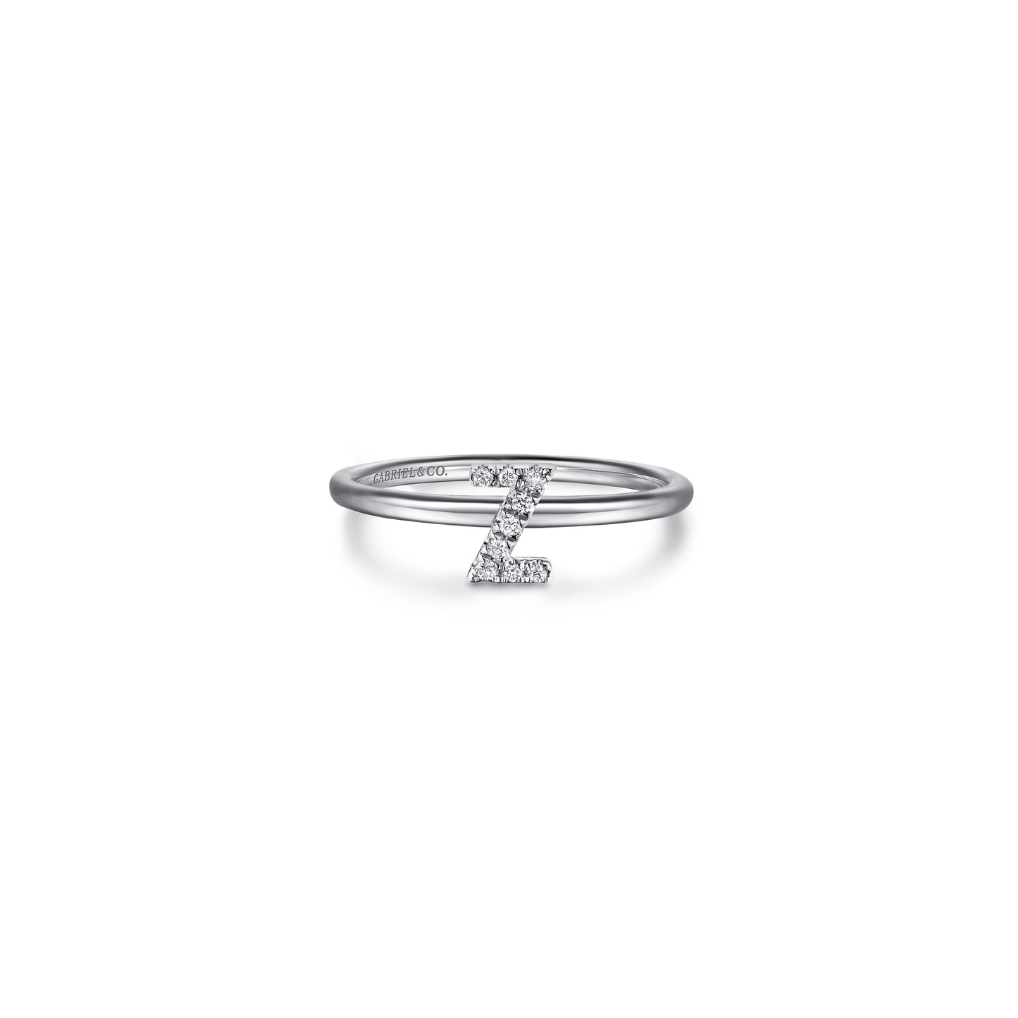 Gabriel - 14K Gold Pavé Diamond Initial Ring