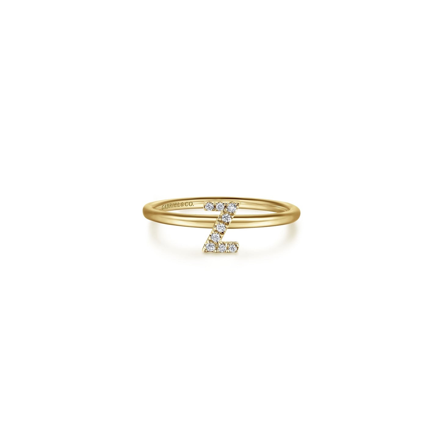 Gabriel - 14K Gold Pavé Diamond Initial Ring Gabriel & Co.