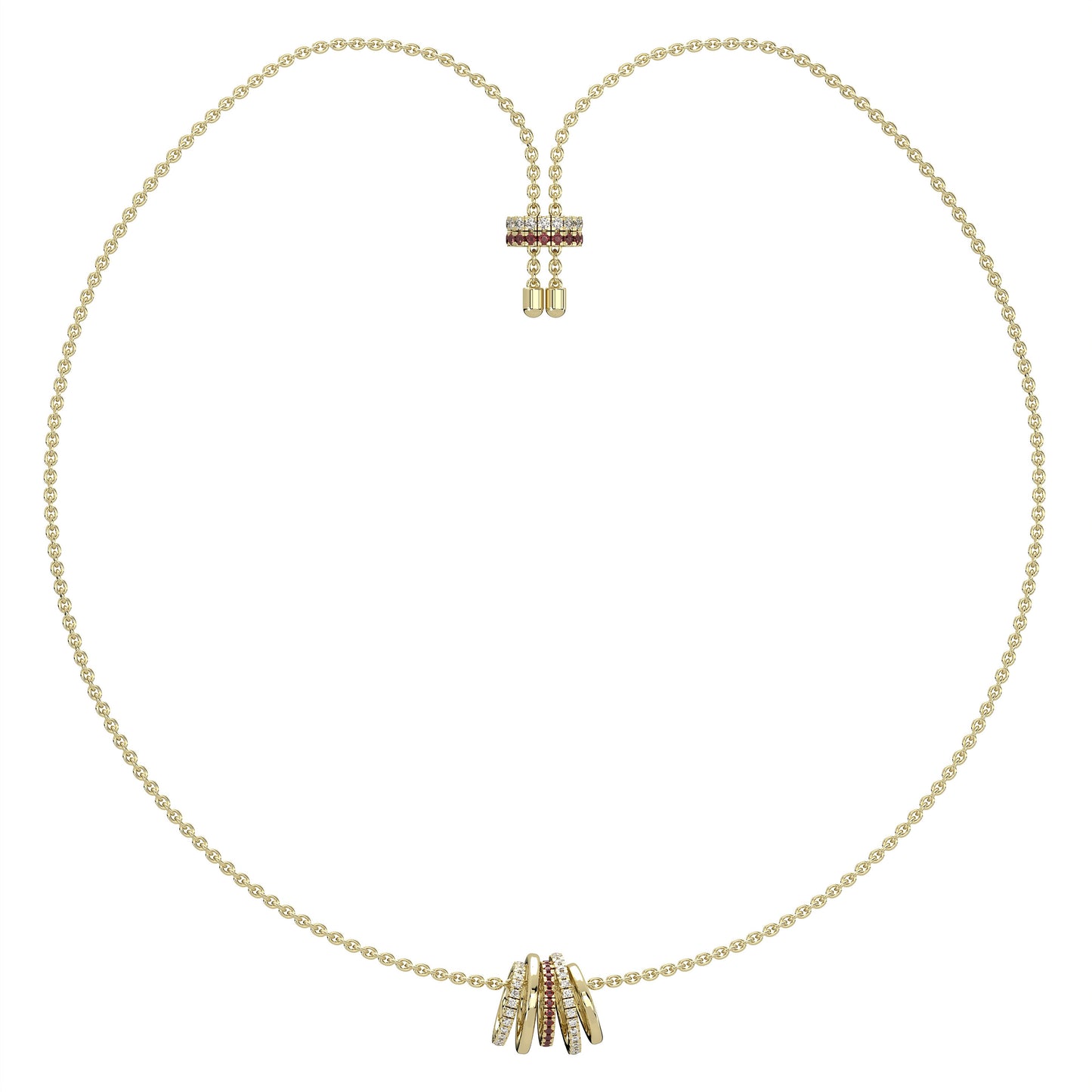 CLARTÉ - Lacet Ruby and Diamond Bolo Necklace