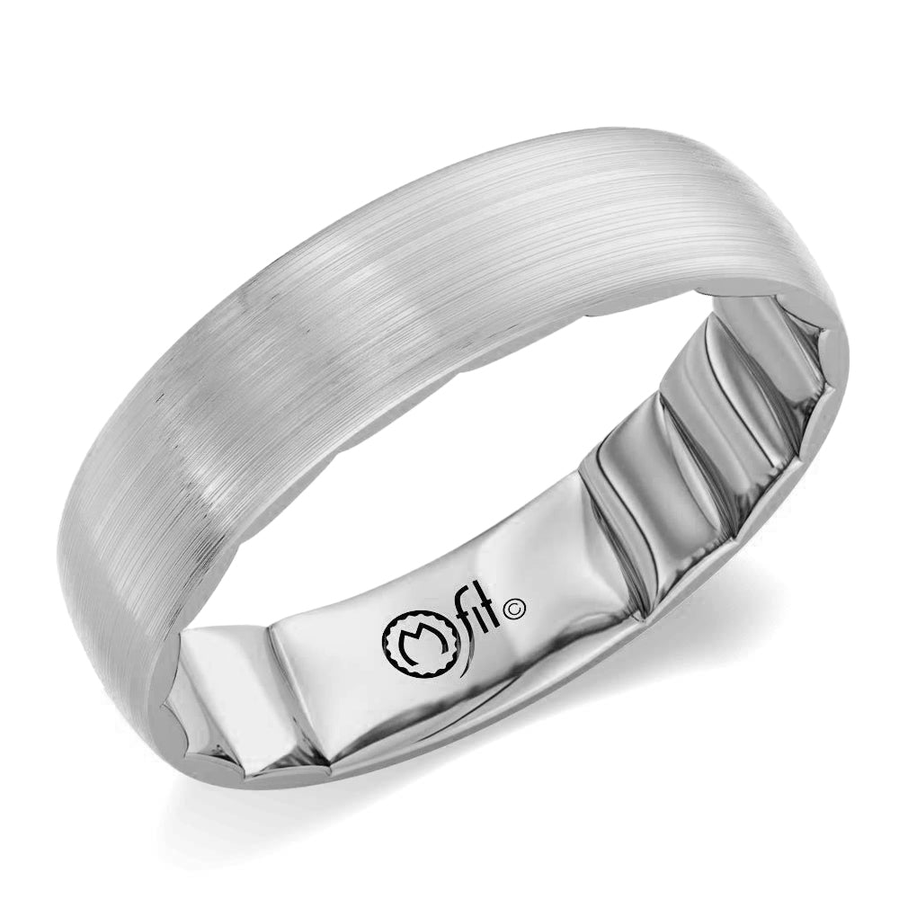 MFit 14K White Gold Sandpaper Band MF-004W55 Crown