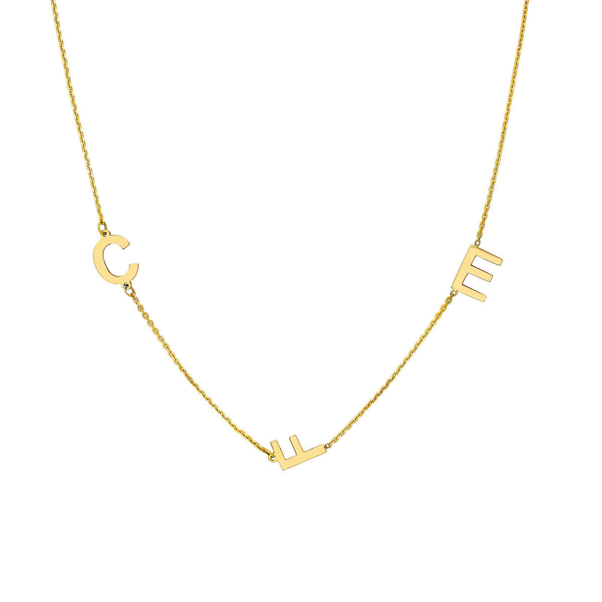 14K Gold "Demi" Custom Initial Necklace by Roset Gold Label