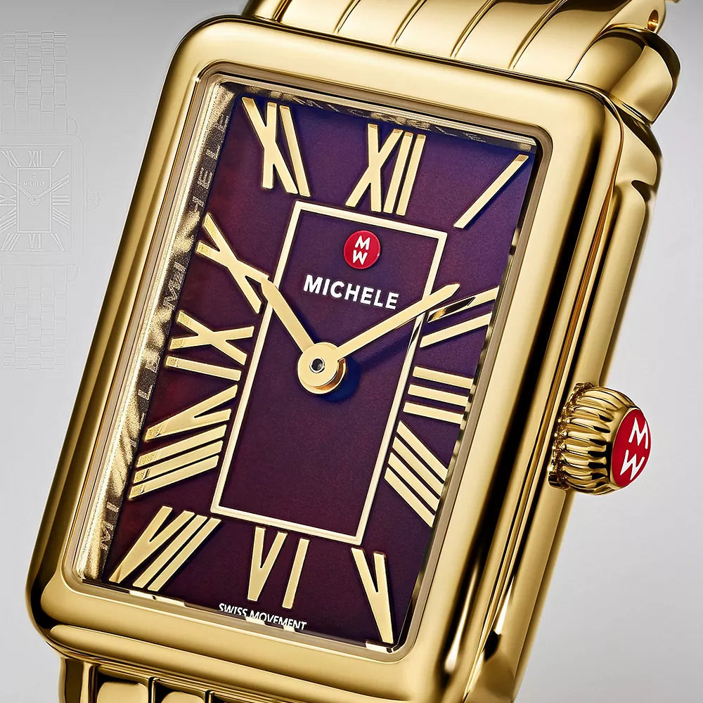 MICHELE - Deco Park 18K Gold-Plated Watch
