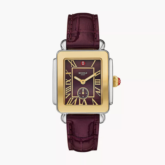 MICHELE - Deco Sport Mid Gold-Plated Leather Watch MICHELE