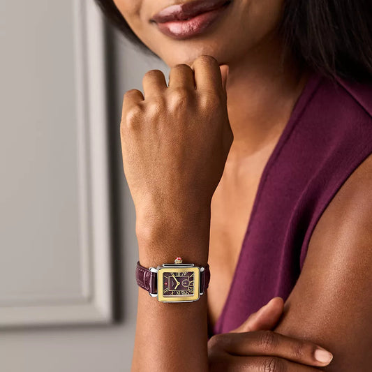 MICHELE - Deco Sport Mid Gold-Plated Leather Watch MICHELE