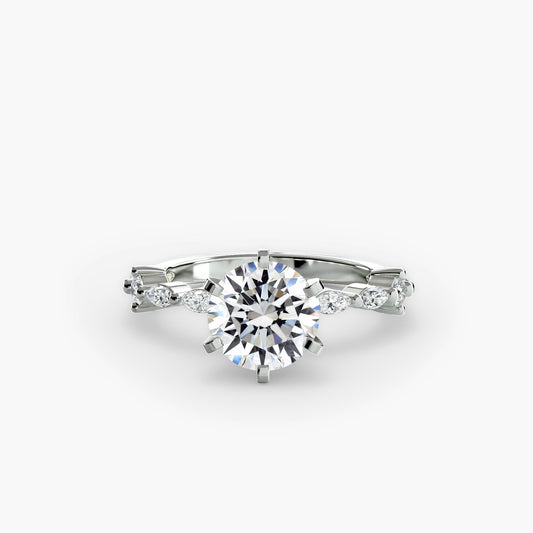 Solitaire with Eternity Pavé Roset Jewelry