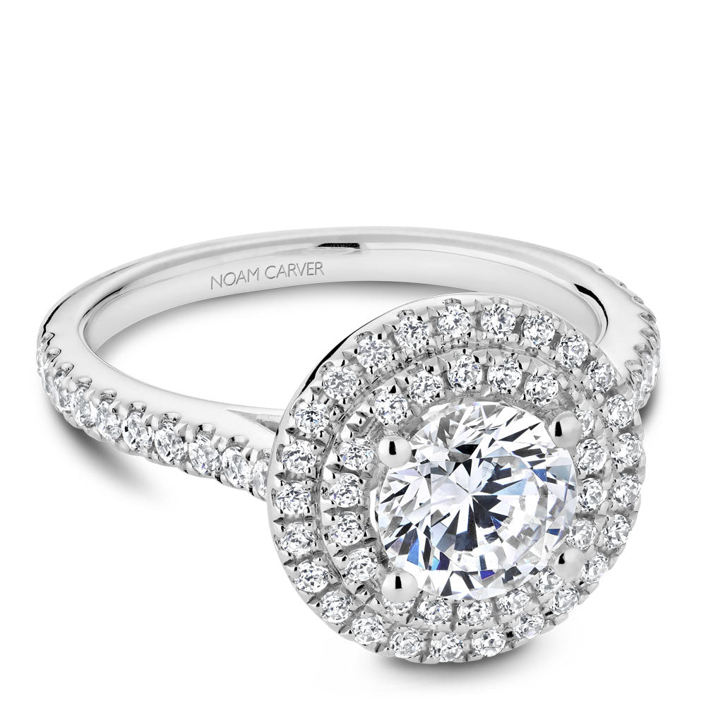 Double Halo Pavé Engagement Ring