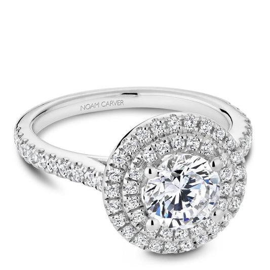 Double Halo Pavé Engagement Ring Noam Carver