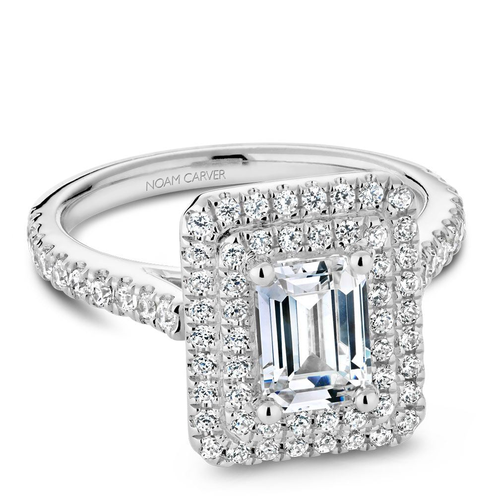 Double Halo Pavé Engagement Ring