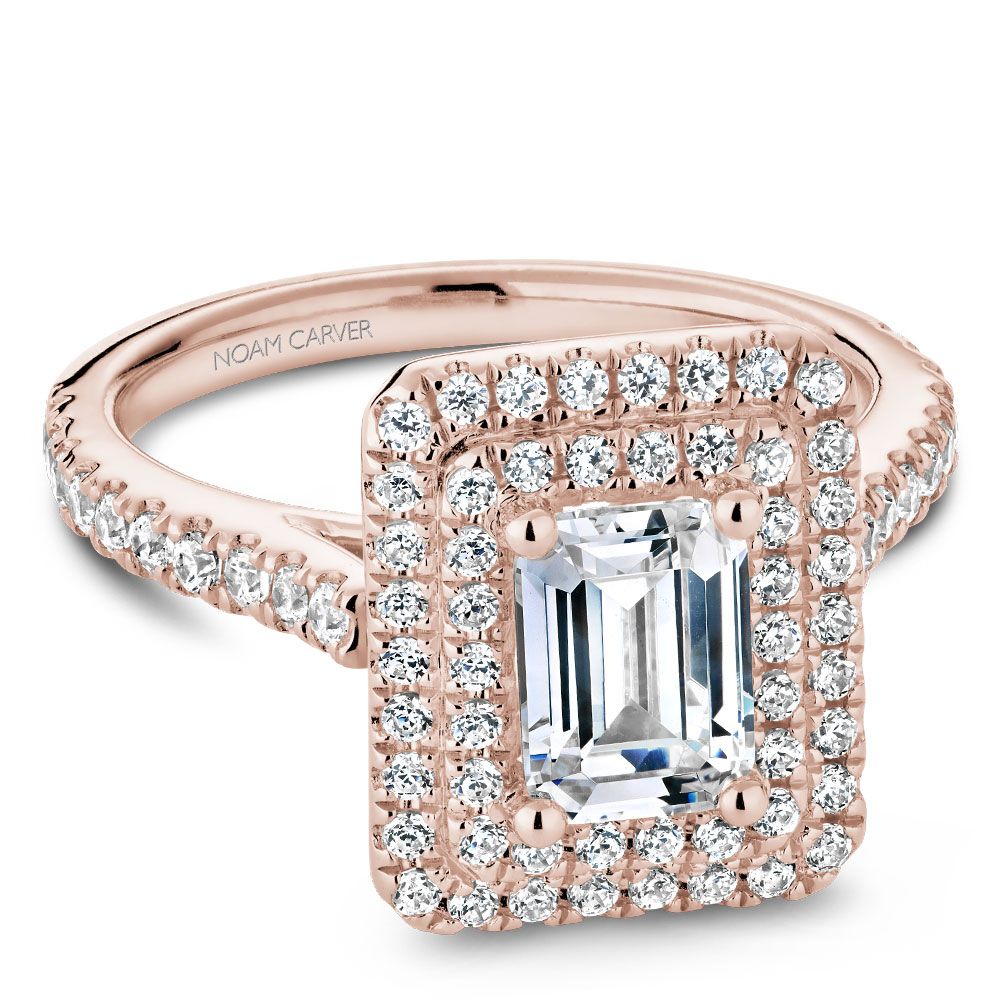 Double Halo Pavé Engagement Ring