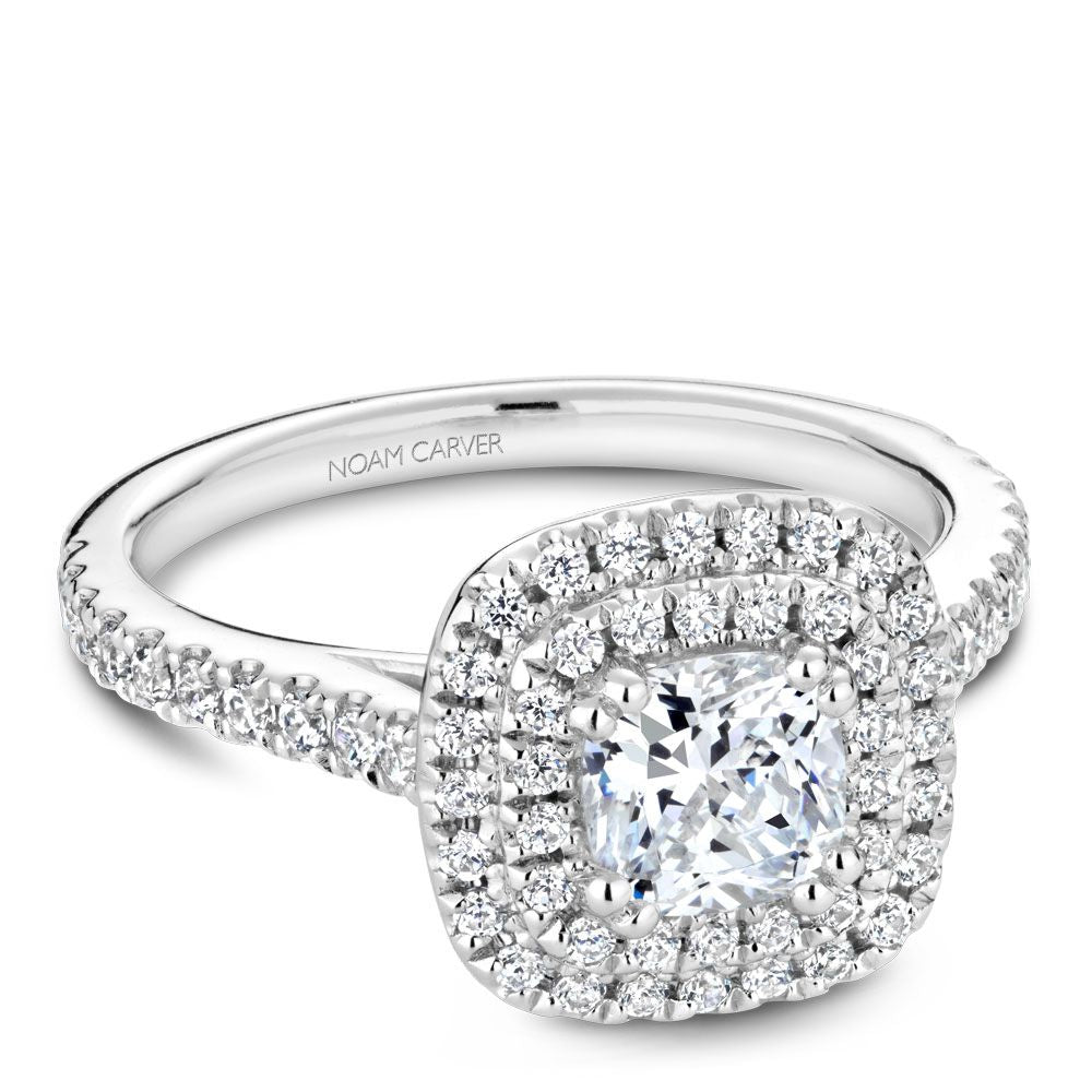 Double Halo Pavé Engagement Ring