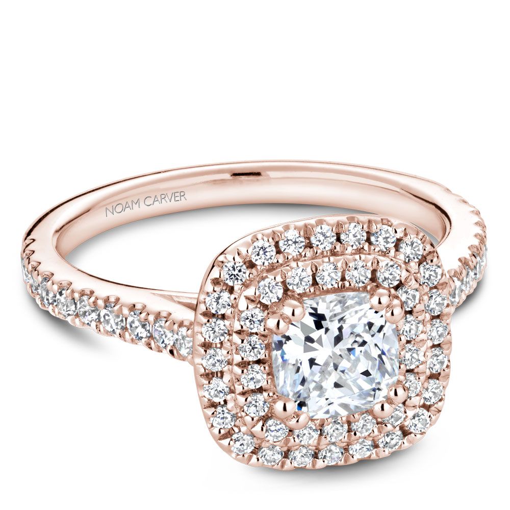 Double Halo Pavé Engagement Ring