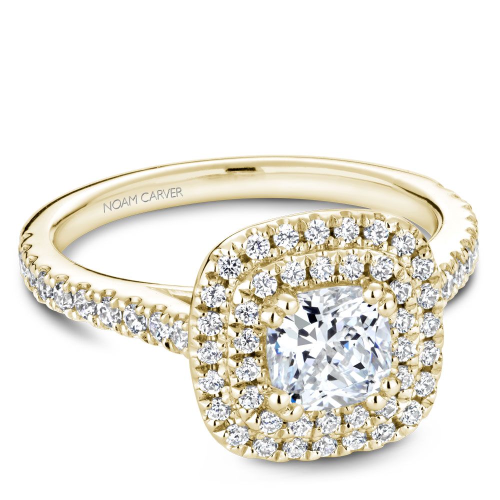 Double Halo Pavé Engagement Ring