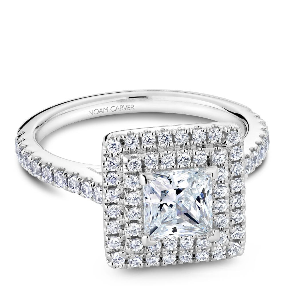 Double Halo Pavé Engagement Ring