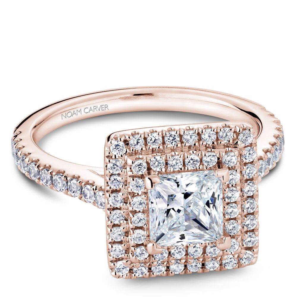 Double Halo Pavé Engagement Ring