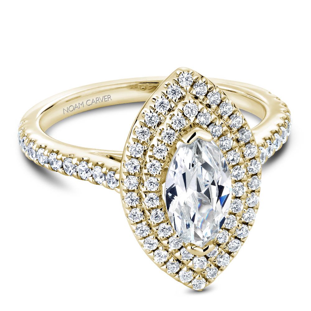 Double Halo Pavé Engagement Ring Noam Carver