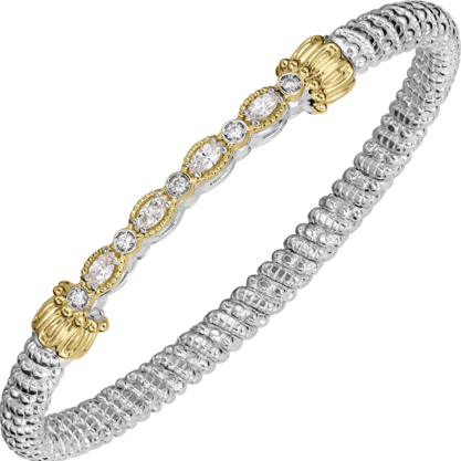 Vahan - 14K Gold & Sterling Silver Bracelet with Oval Diamonds