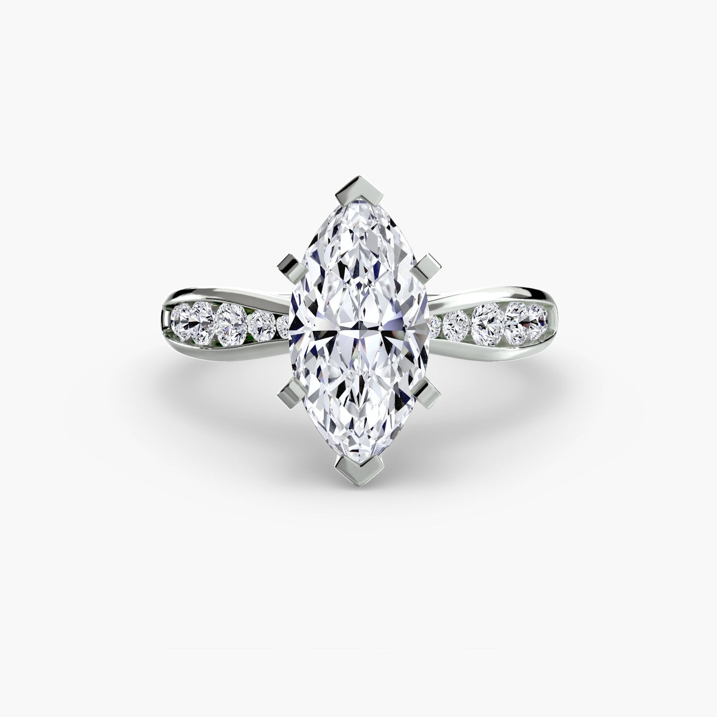 Solitaire with Pavé 3 Roset Jewelry