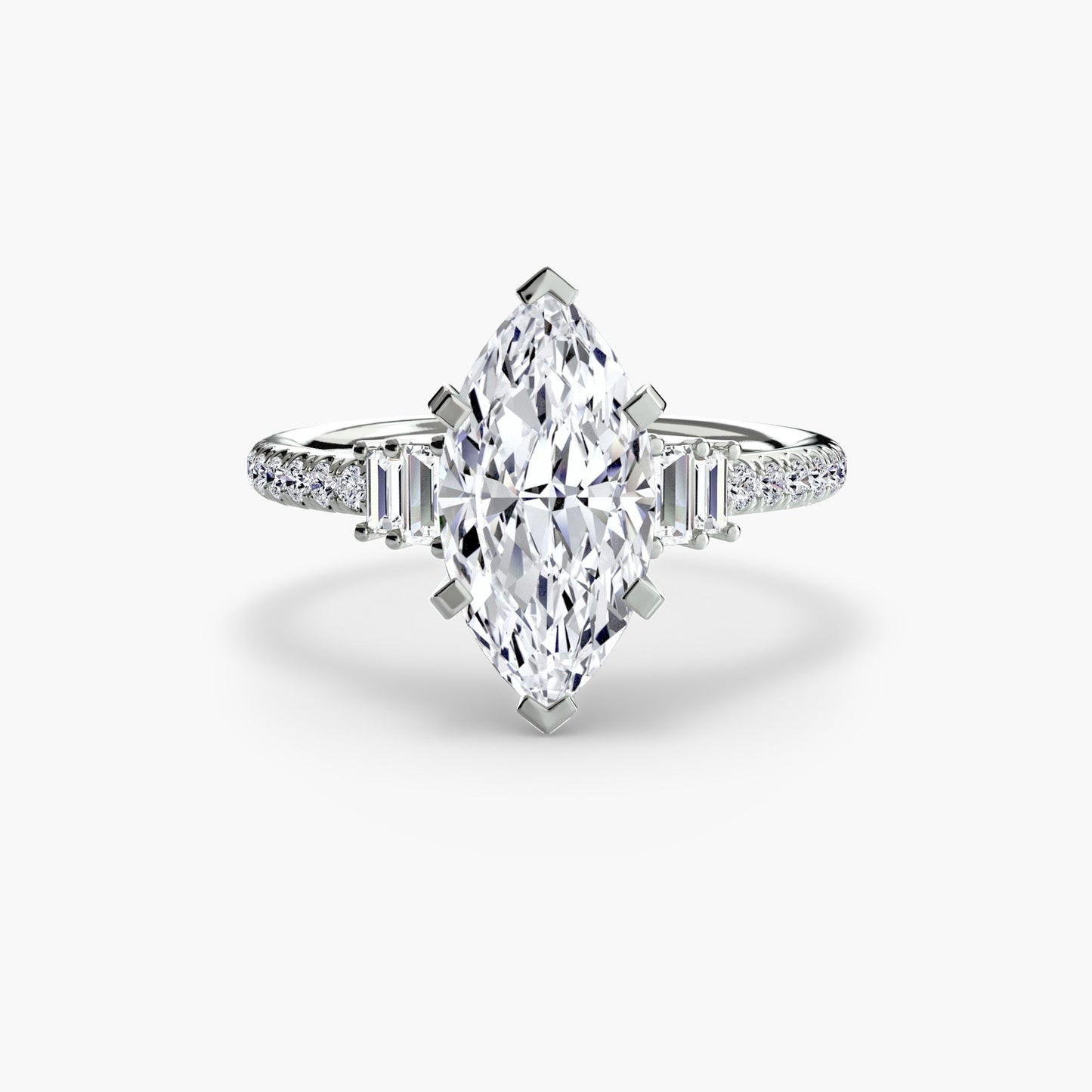 Solitaire with Pavé 4 Roset Jewelry
